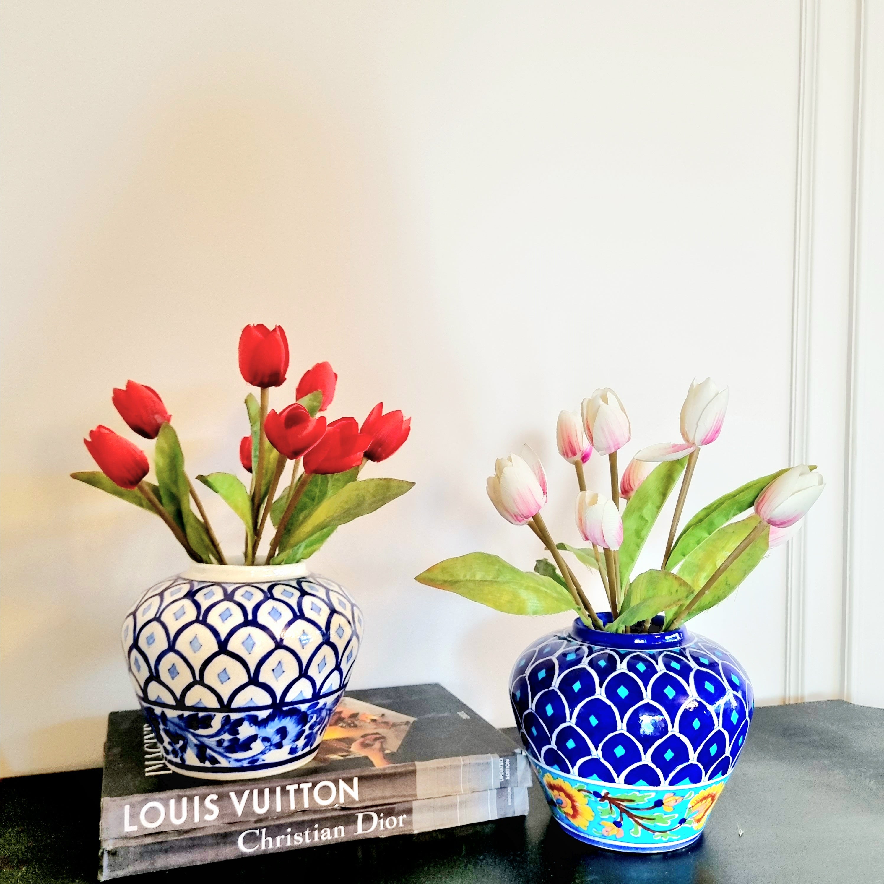 Cerulean Handpainted Vase