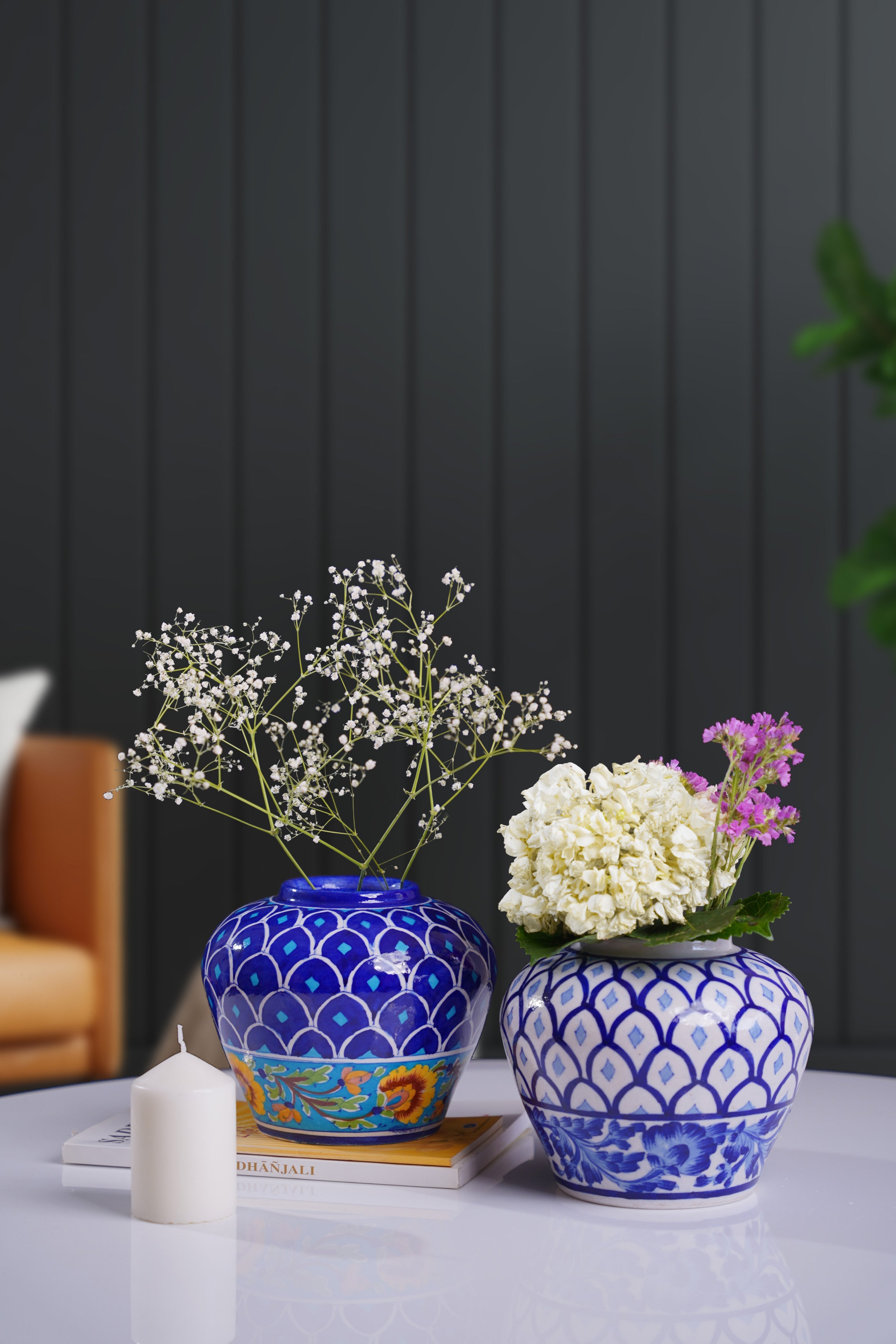Cerulean Handpainted Vase