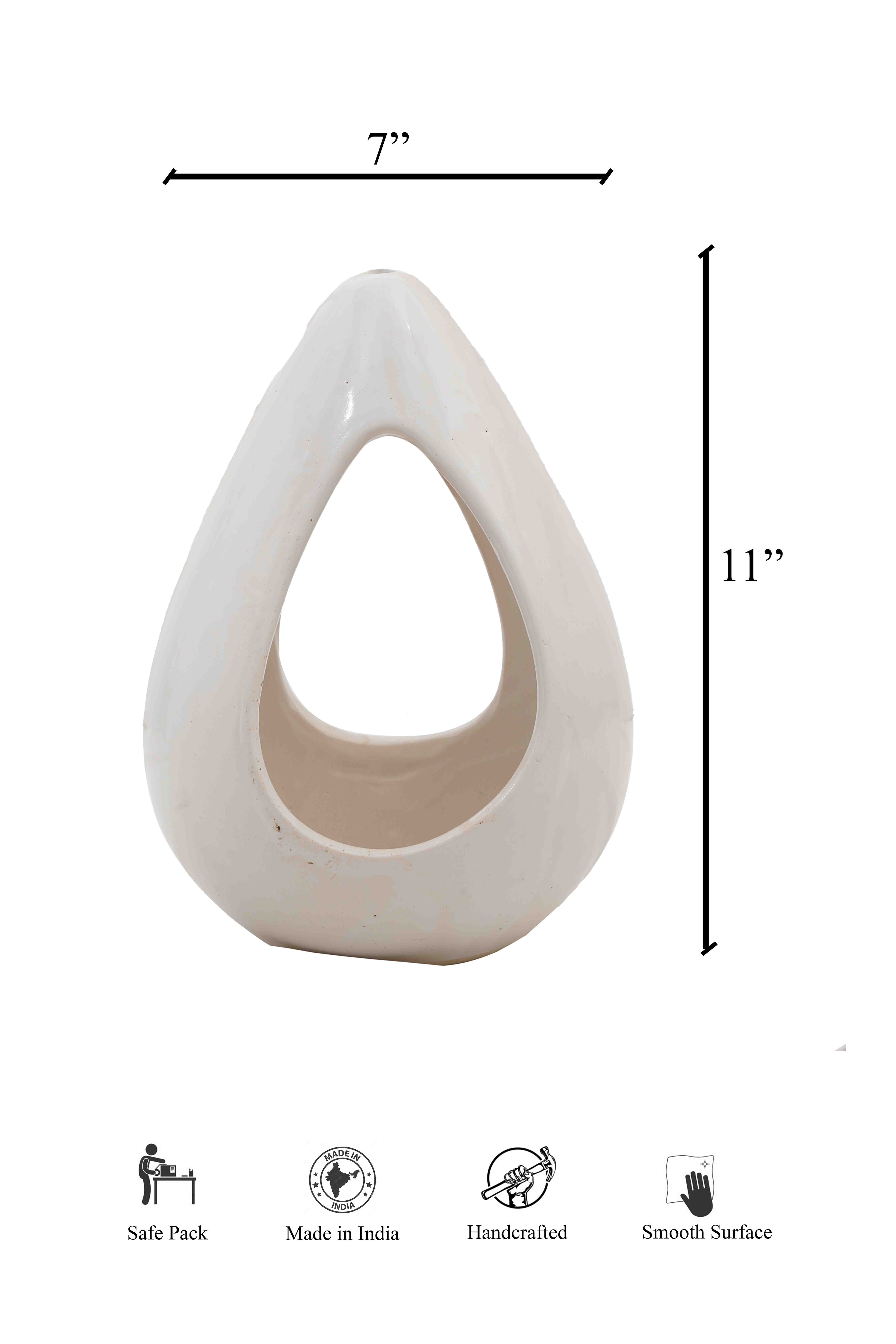Ivory Petal Hanging Planter Pot