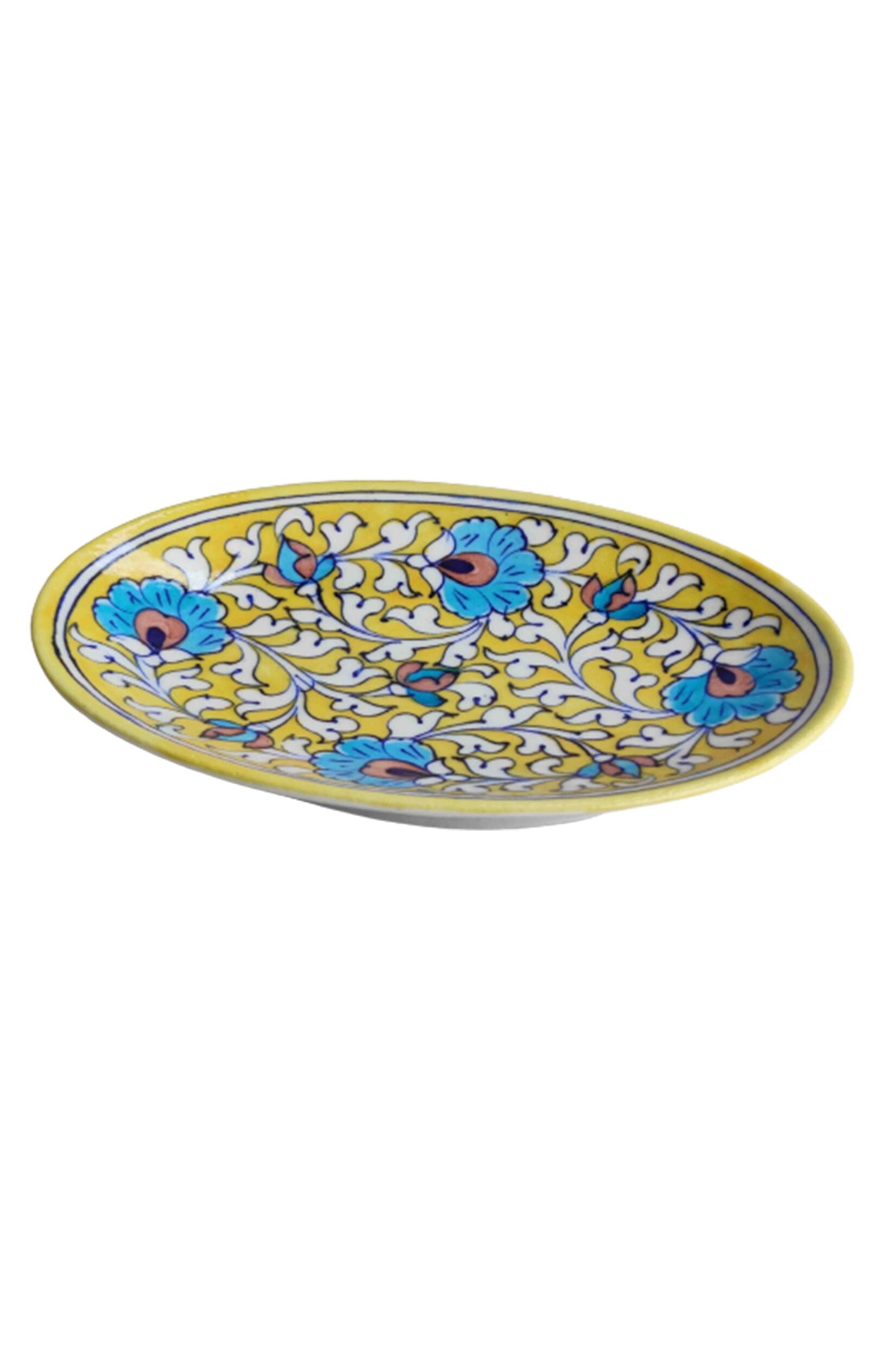 Nalini yellow Blue pottery tray