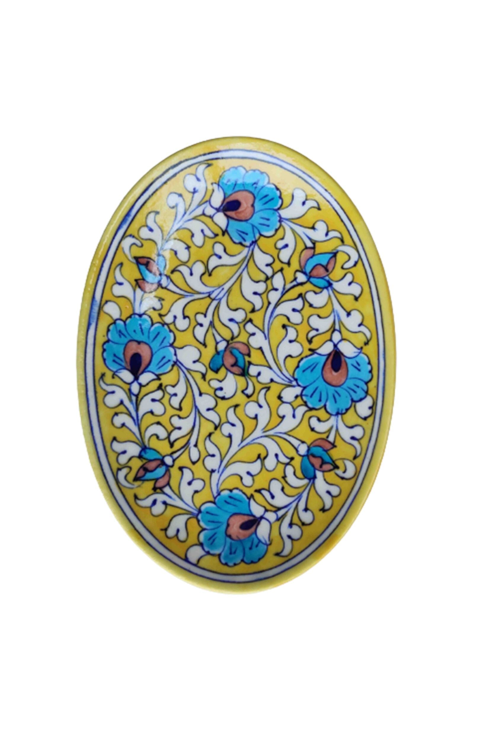 Nalini yellow Blue pottery tray