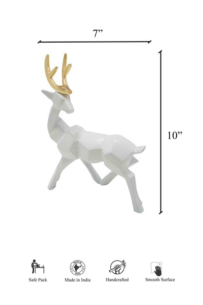 Luxe Golden Antler White Deer