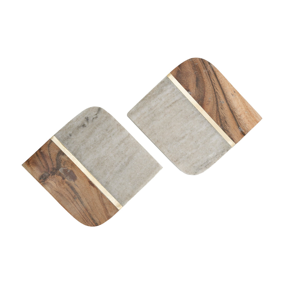 Square Wood and Marble Coasters