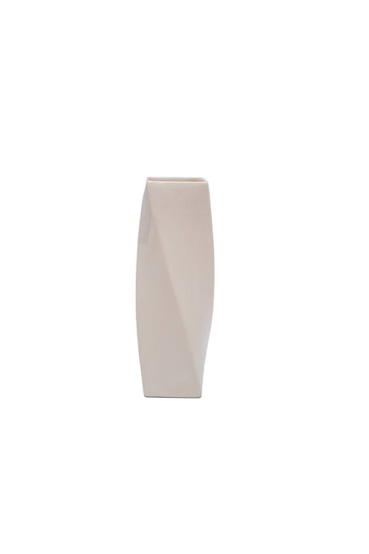 White Ceramic Twisted Vase