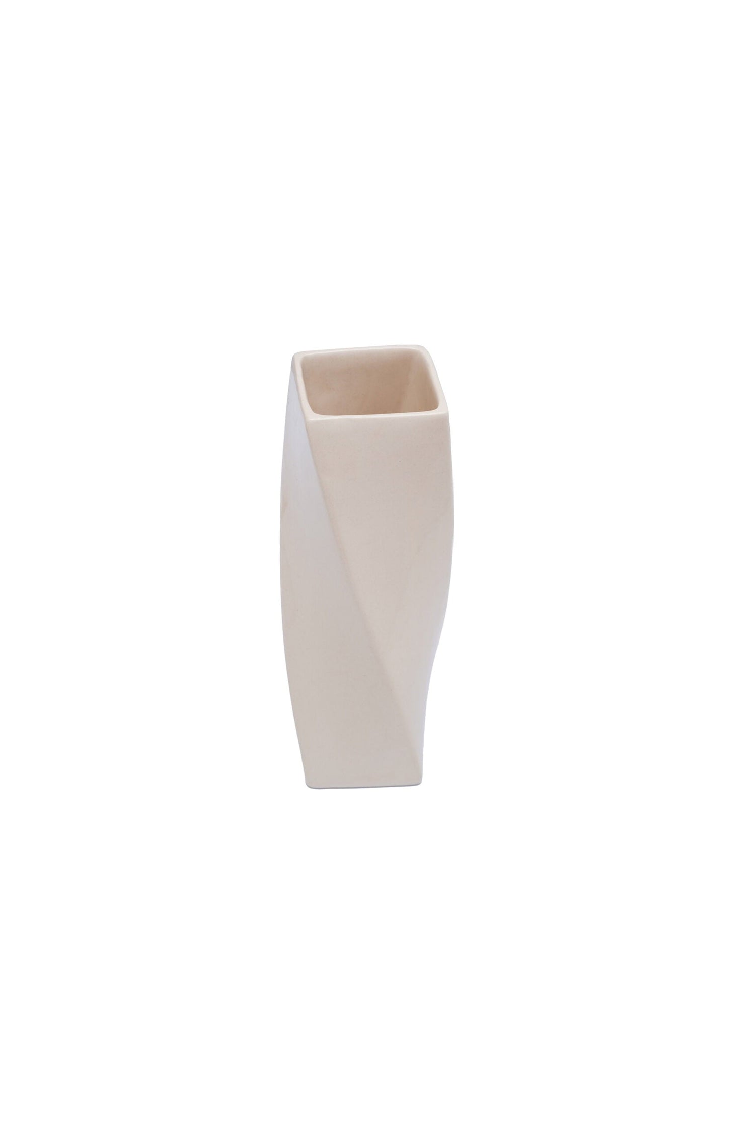 White Ceramic Twisted Vase