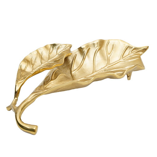 Champagne Fossil Leaf Decor Tray