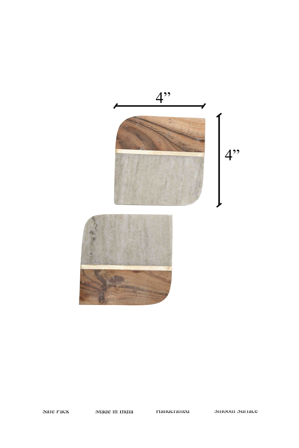 Square Wood and Marble Coasters