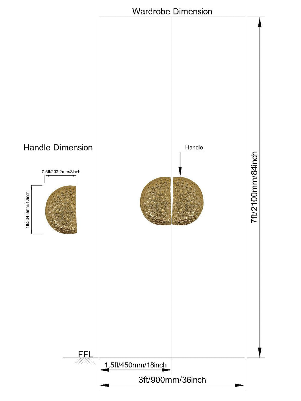 Honeycomb Wardrobe Door Handle