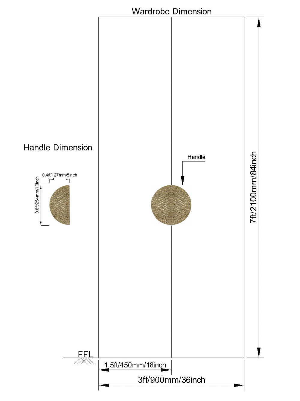 Semicircular Wardrobe Door Handle