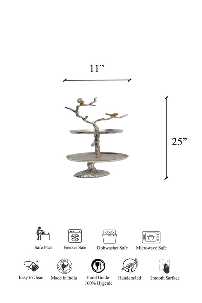 Aurellium Branch 2 Tiered Cake Stand