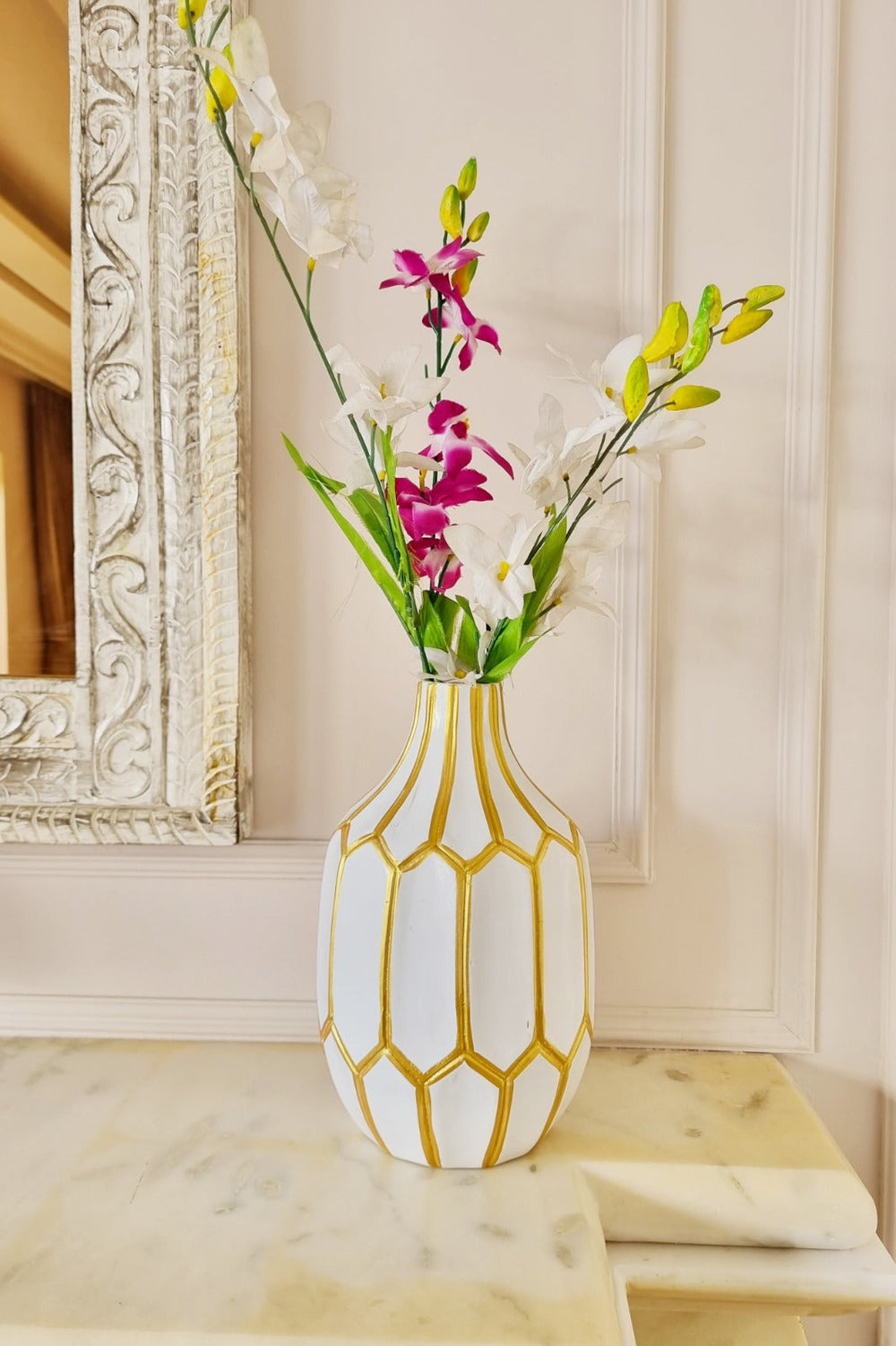 White &amp; Gold Vase