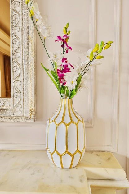 White &amp; Gold Vase