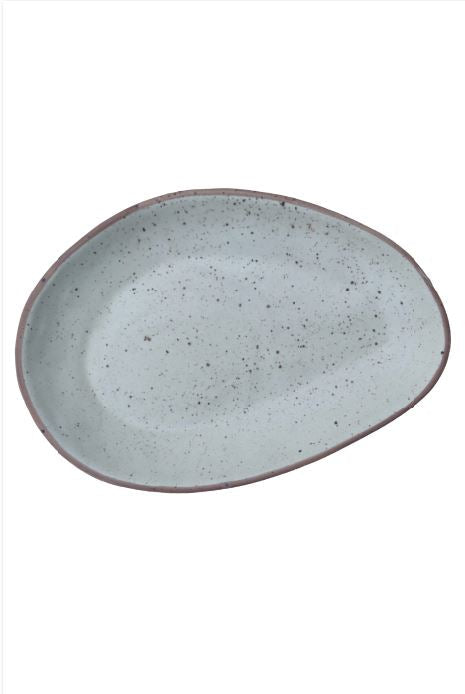 Ceramic Cream dotted Boat Platter